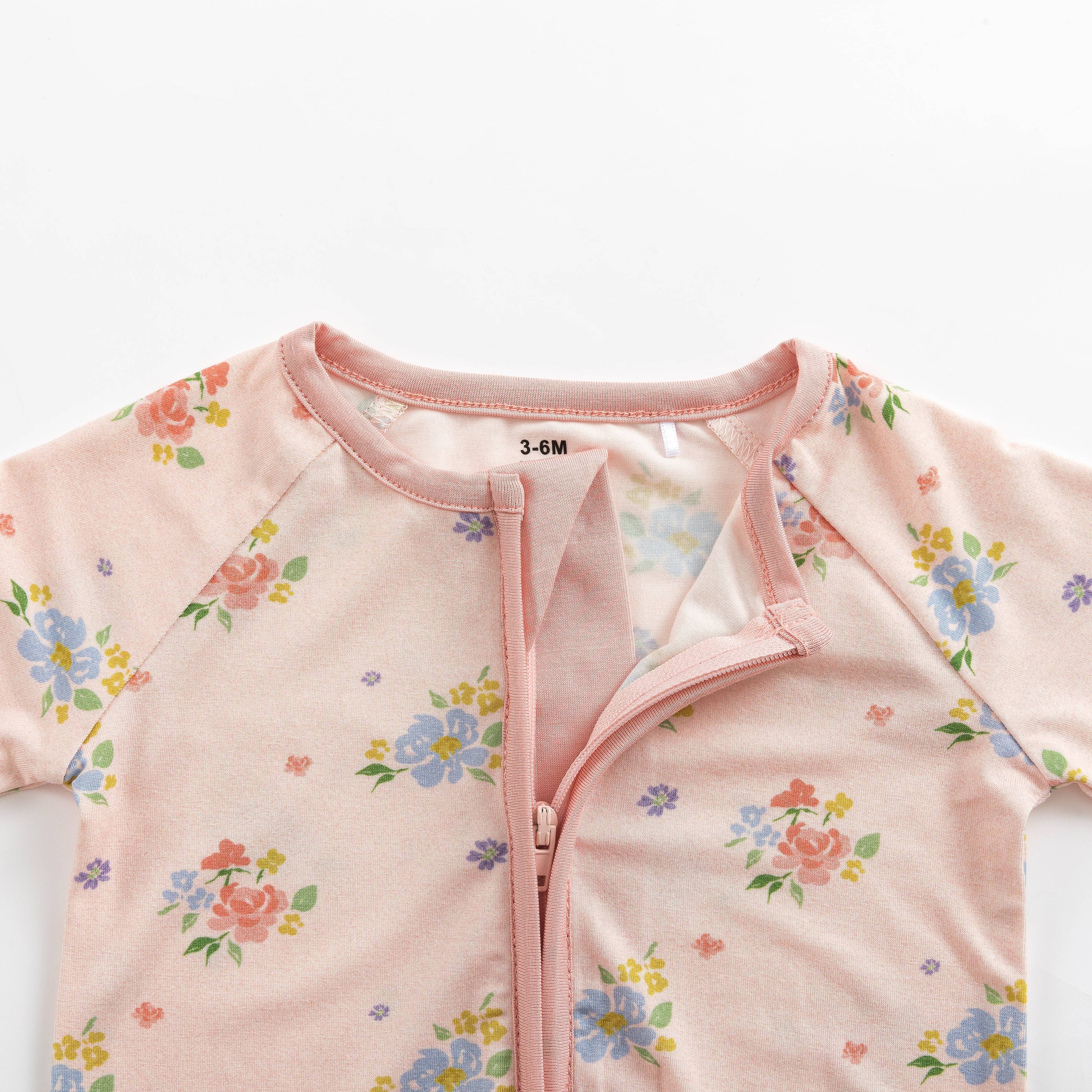 Blush Bloom (Convertible Zip Footies)