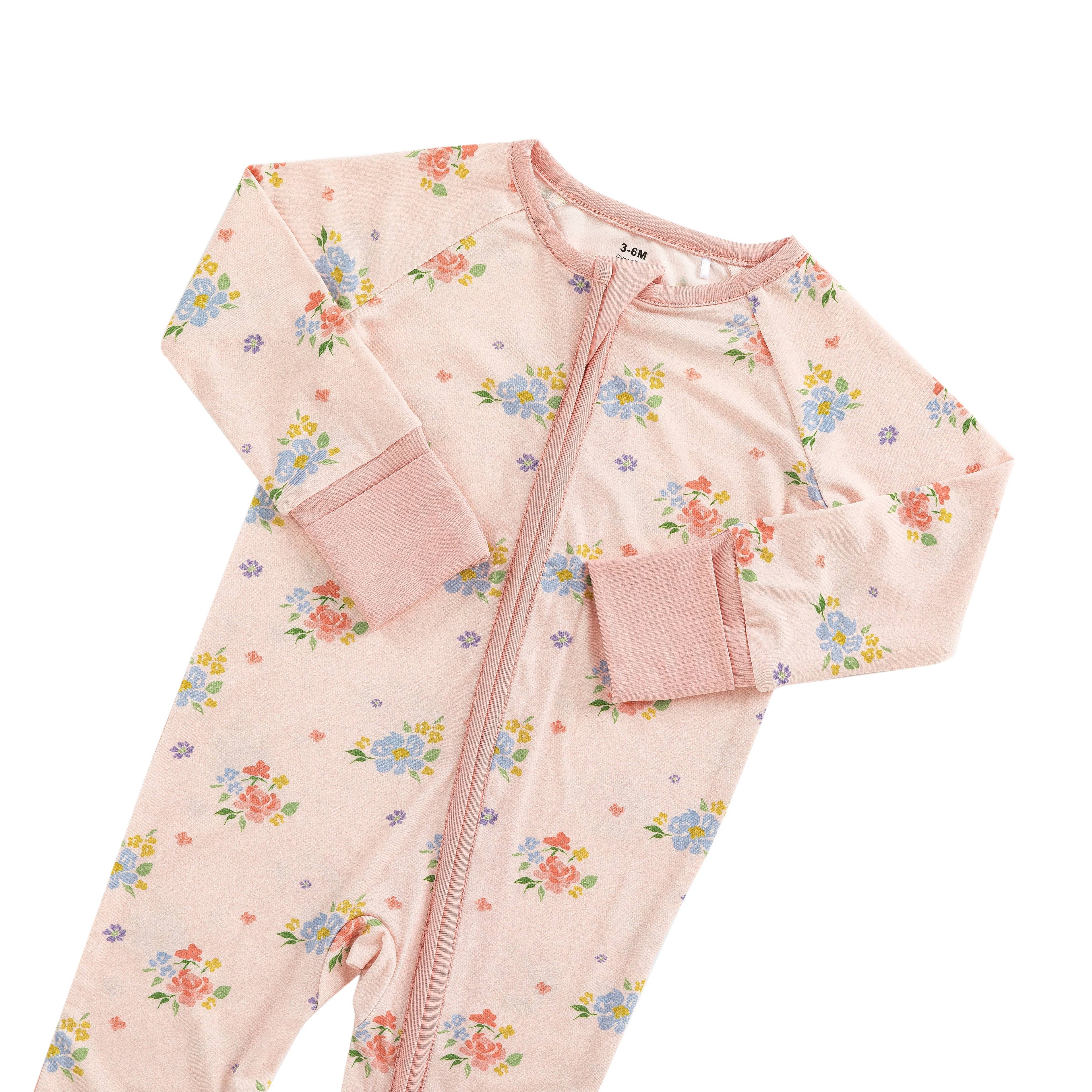 Blush Bloom (Convertible Zip Footies)