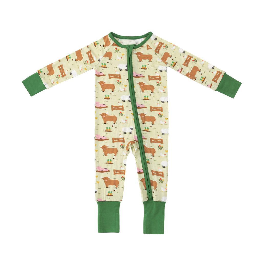 Little Moo Farm (Convertible Zip Footies)