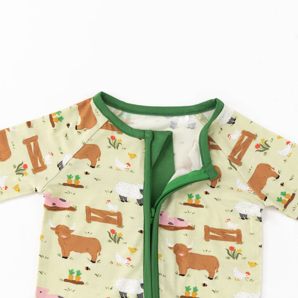 Little Moo Farm (Convertible Zip Footies)